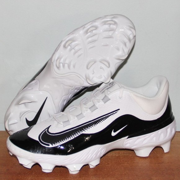 Nike Alpha Huarache Elite 4 Low MCS Baseball Cleats Mens 11.5 White Black - Picture 1 of 6